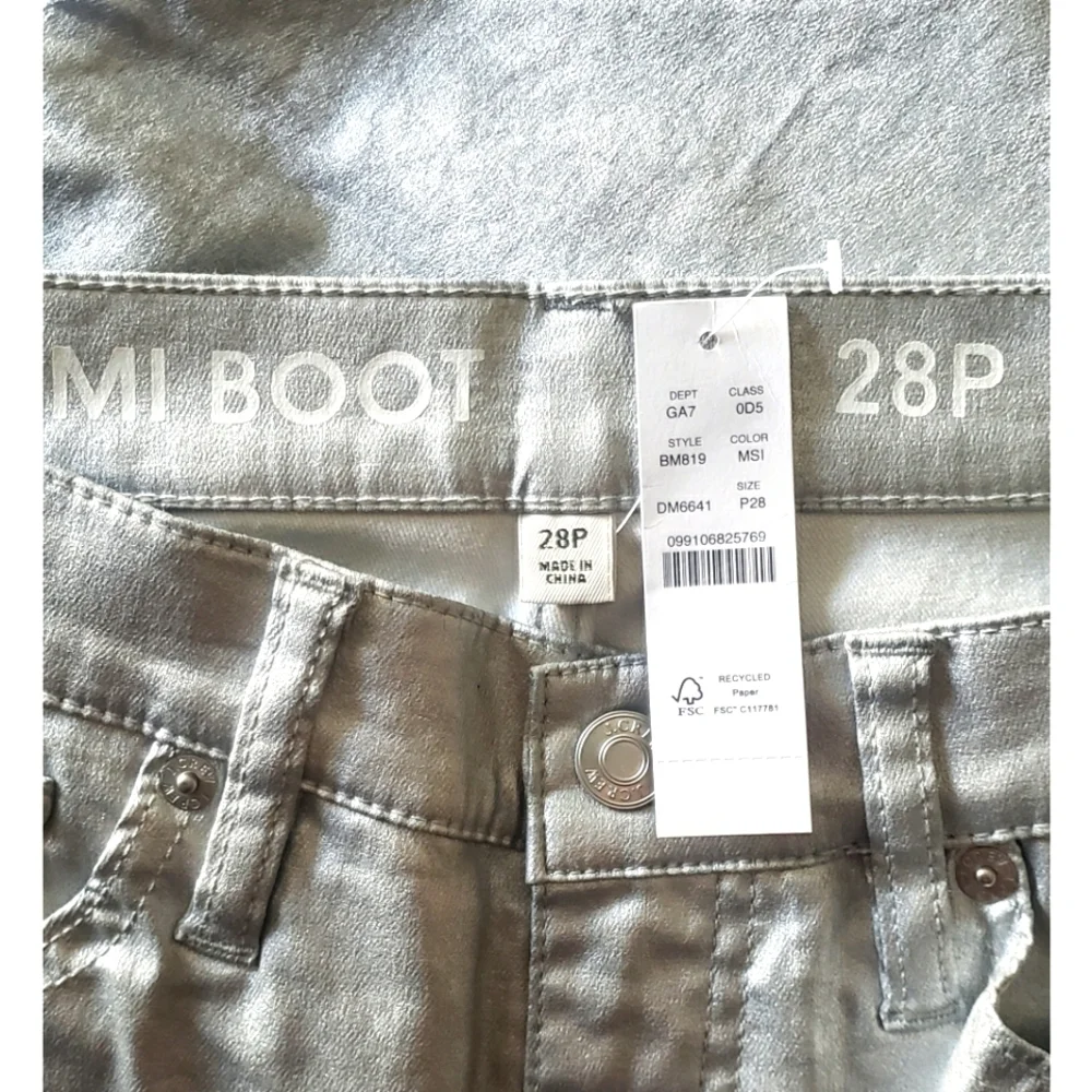 31. J.Crew Slim demi-boot jean in coated silver